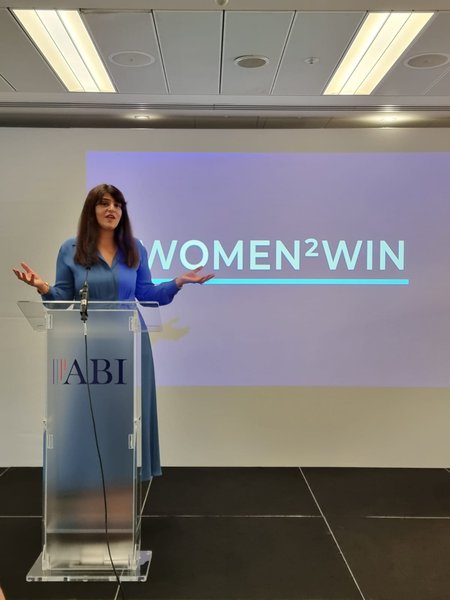 Pam Gosal speaks at the Women2Win Party